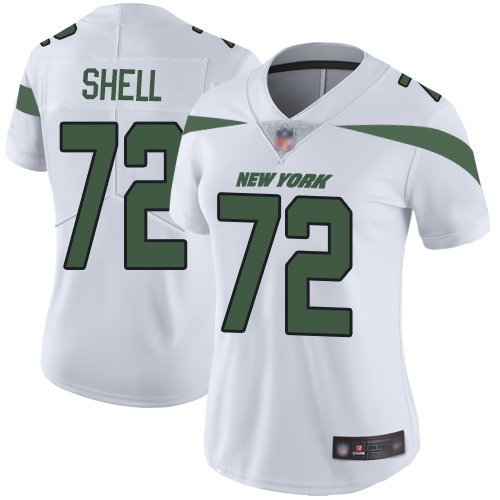 New York Jets Limited White Women Brandon Shell Road Jersey NFL Football #72 Vapor Untouchable->women nfl jersey->Women Jersey